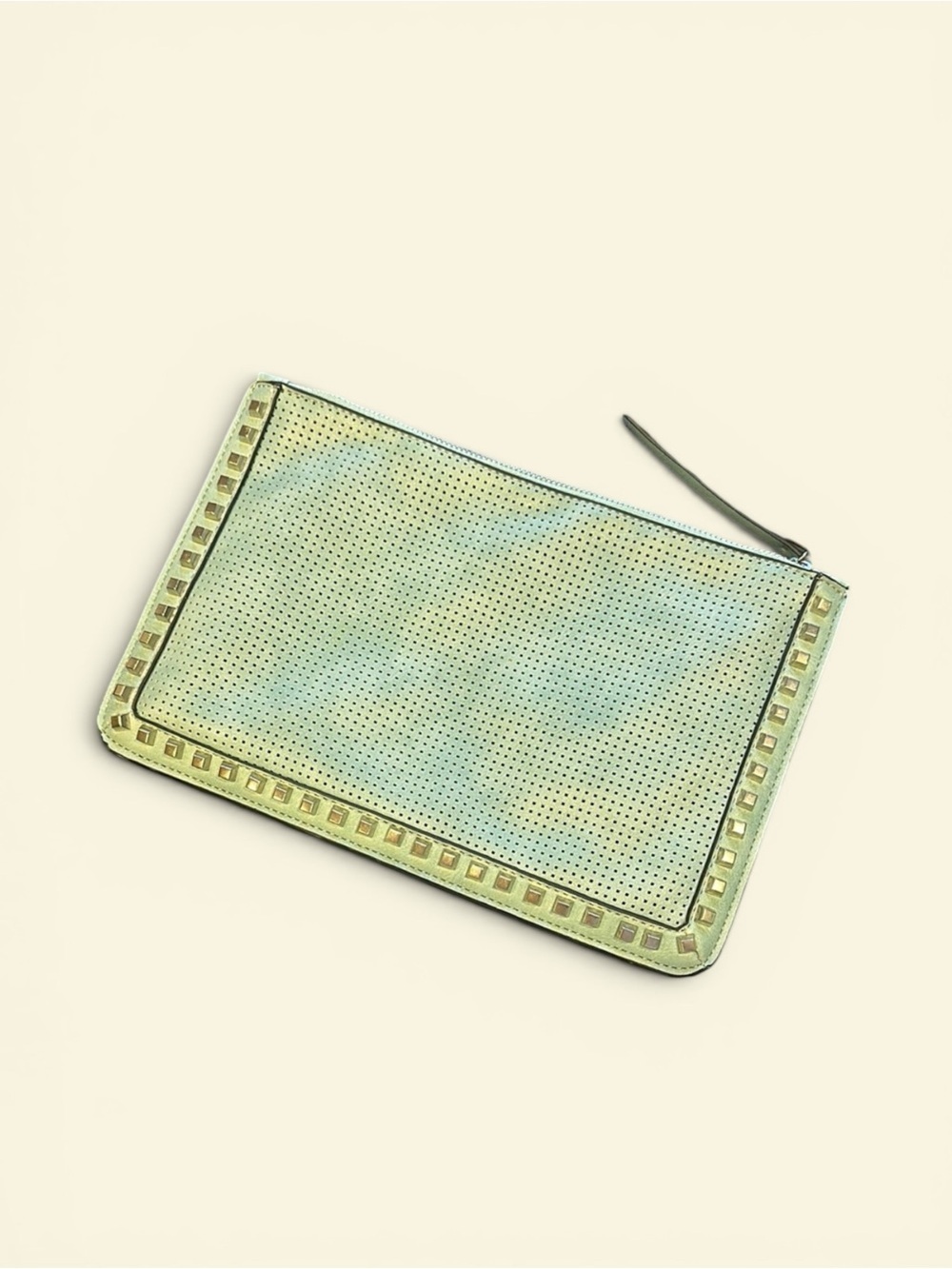 Perforated Mint Green Clutch - Picture 2 of 7